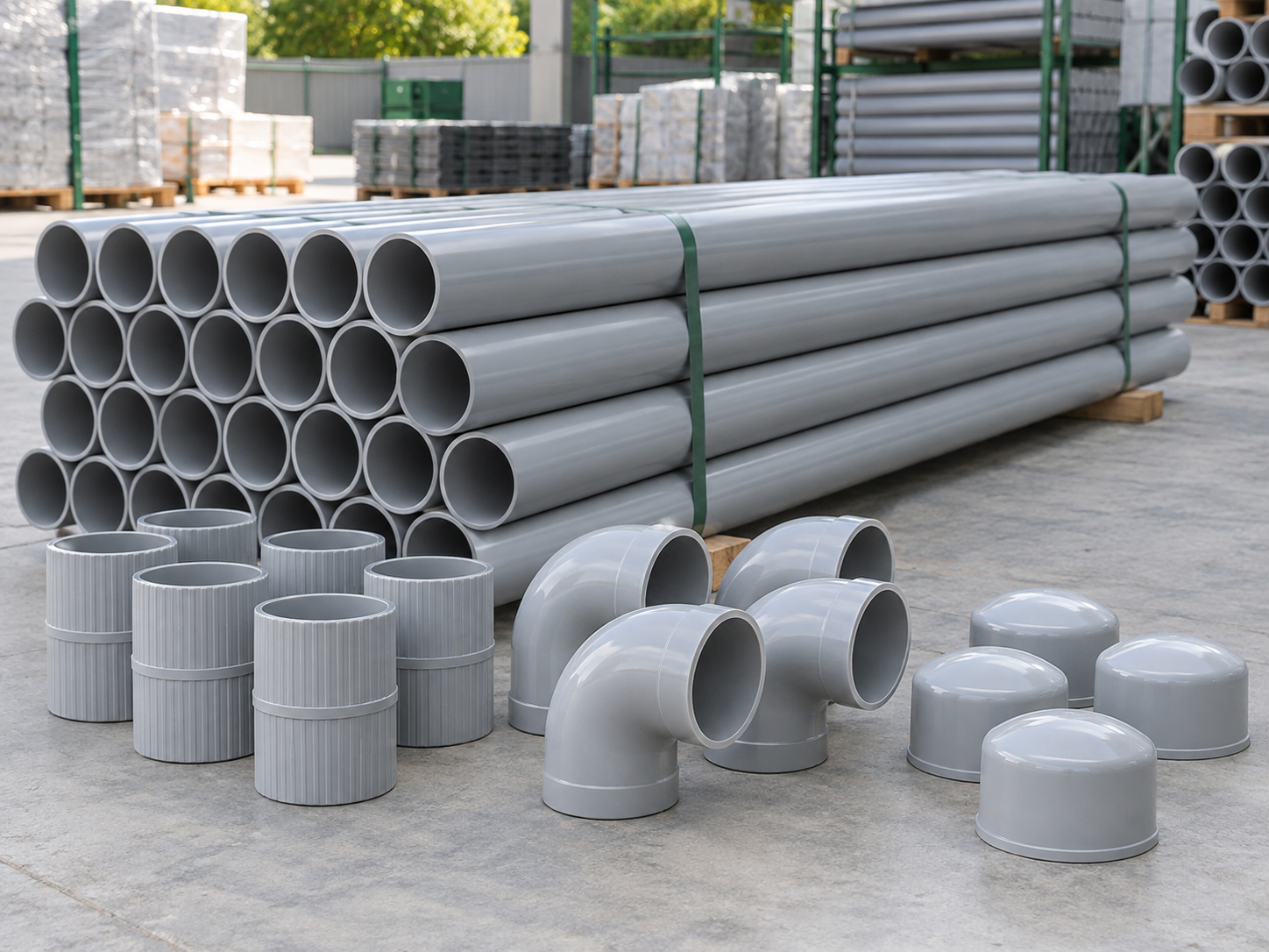 Telecom uPVC pipes, couplers, bends, and end caps
